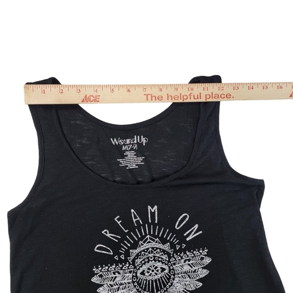 Tunic Tank Top Shirt Junior M 7-9 Dream on Dreamer Sleeveless Scoop Neck Black - Picture 12 of 16